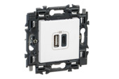 Legrand Valena Next stopcontact USB-A en USB-C wit