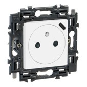 Prise bipolaire affleurante avec terre incl. chargeur USB Legrand Valena Next blanc