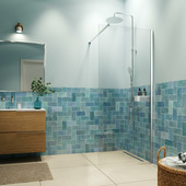 Paroi de douche Sealskin Inc. A3 140x200 cm translucide/argenté brillant