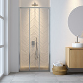 Sealskin 3-delige schuifdeur Hooked 95x200 cm helder glas/zilver hoogglans