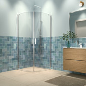 Sealskin 2-delige douchecabine kwartrond Inc. 90x90x200 cm helder glas/zilver hoogglans