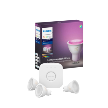 Trappenhuis Aanbeveling Leer Starterskit Philips Hue White&Color GU10 5,7W 3-pack | alle-lampen |  GAMMA.be