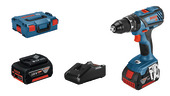 Bosch Professional 18V klopboormachine (63Nm) GSB 18V-28 incl. 2 accu's 4.0Ah + lader en L-BOXX