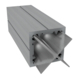 Duofuse paal vierkant HKC kunststof stone grey 9 x 9 cm, lengte 270 cm