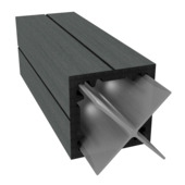 Duofuse paal vierkant HKC kunststof graphite black 9 x 9 cm, lengte 300 cm