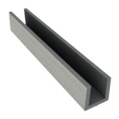 Duofuse u-profiel HKC kunststof stone grey 182 x 2,7 x 3,5 cm
