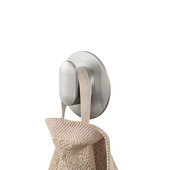 Tiger handdoekhaak medium Cooper met zelfklevende wandsteun inox geborsteld