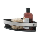 Panier de douche d'angle Tiger Cooper 21 cm noir/inox brossé