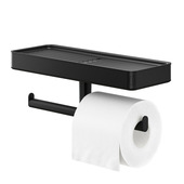 Tiger Carv toiletrolhouder met planchet Zwart
