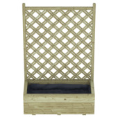 Bloembak met dubbele trellis klimrek grenenhout 40x90x140 cm