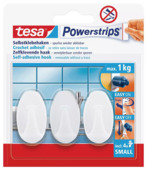 Jeu de Powerstrips Tesa petit ovale blanc