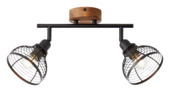Brilliant opbouwspot Avia 2x E14 zwart/hout
