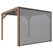 Pergola bois douglas Silvano 324x324 cm + toile d'ombrage et latérale