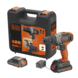 Perceuse à percussion 18 V Black+Decker BCD003C2K + 2 batteries 1,5 Ah