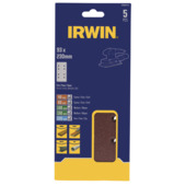 Irwin schuurvel 230x93 mm K40/K60/K100/K150/K220 voor klembevestiging, met perforatie voor Bosch, Skil, Gamma, Makita, Metabo 5 stuks