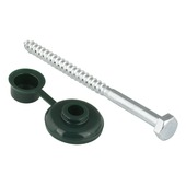 Boulon pour panneau ondulé avec cache-vis vert GAMMA zingué 7,0x110 8 pièces