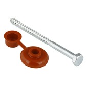 Boulon pour panneau ondulé avec cache-vis rouge GAMMA zingué 7,0x110 8 pièces