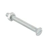 GAMMA metaalschroef platkop met moer verzinkt 6x20mm 10 stuks