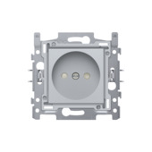 Niko stopcontact 2-polig zonder aarding 21 mm zilver