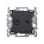 Prise coaxiale TV-FM EDU Niko anthracite