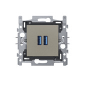 Prise 2x USB Niko bronze