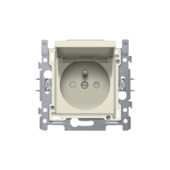 Prise bipolaire avec terre et clapet Niko crème
