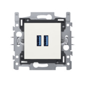 Chargeur USB encastrable Niko 2x USB smart blanc