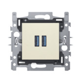 Chargeur USB encastrable Niko  2x USB smart crème