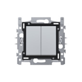 Niko wisselschakelaar 2-voudig zilver