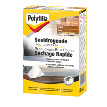 Polyfilla sneldrogende houtrotvuller gebroken wit 465 g