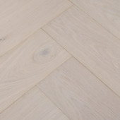 Parquet motif chevrons chêne huilé blanc rainure 4V 14 mm 1,25 m²