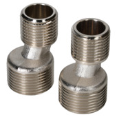 Sanivesk S-koppeling draad 3/4"M x 1/2"M chroom 2 stuks