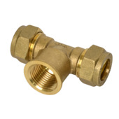 Sanivesk knelkoppeling T-stuk 15 mm x 1/2"F x 15mm