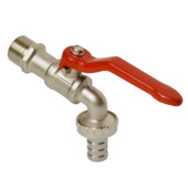 Sanivesk tapkraan hendel + slangkoppeling 1/2"M x 3/4"M chroom