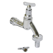 Sanivesk tapkraan + slangkoppeling 1/2"M + 2 sleutels chroom