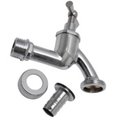 Sanivesk tapkraan + slangkoppeling 1/2"M x 3/4"M chroom