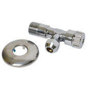 Sanivesk hoekstopkraan + rozet 1/2"M x 10 mm chroom