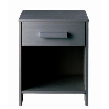 WOOOD nachtkast Dennis 39x36x52 cm grenen staalgrijs gelakt