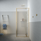 Sealskin draaideur met zijwand Contour 90x90x200 cm helder glas/goud geborsteld