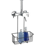 Serviteur de douche Wenko Milo à suspendre au robinet en acier inoxydable noir