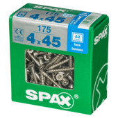 Vis inox A2 T-Star Spax 4x45 mm 175 pièces