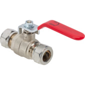 Sanivesk CV kogelkraan knelfitting met hendel 15 mm messing