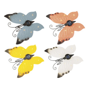 Solar LED vlinders metaal diverse kleuren, per stuk