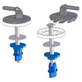 Van Marcke stel hechtingen voor WC-zitting kunststof M8 x 80 mm