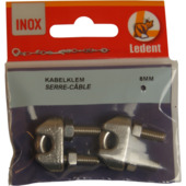 Kabelklem 8 mm inox 2 stuks