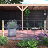 Pack de base grillage clôture de jardin 75x180 cm poteau pin