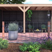 Pack de base grillage clôture de jardin 75x180 cm poteaux bois dur