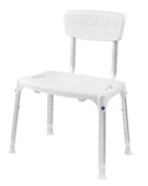 Secucare douchestoel Quattro met rugleuning verstelbaar Hoogte 39-54 cm wit