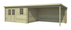Tuinhuis met overkapping Joy 760x275 cm geïmpregneerd