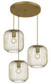 Suspension 3 points lumineux Karwei Vic laiton 130xø51,5cm